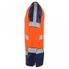 Leo Workwear Ruda Class 2 Long-Sleeved T-Shirt Hi-Vis Orange / Navy